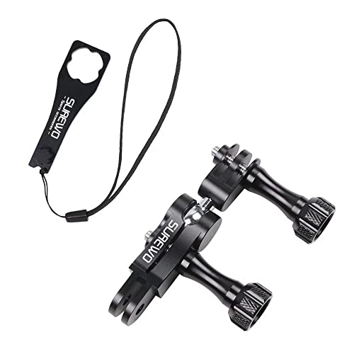 SUREWO Kogelgewricht Mount, Aluminium Swivel Arm Mount Compatibel met Gopro Hero 12,11,10/9/8/7/(2018)/6/5 Zwart, DJI Action 4/3, AKASO en de meeste actiecamera's