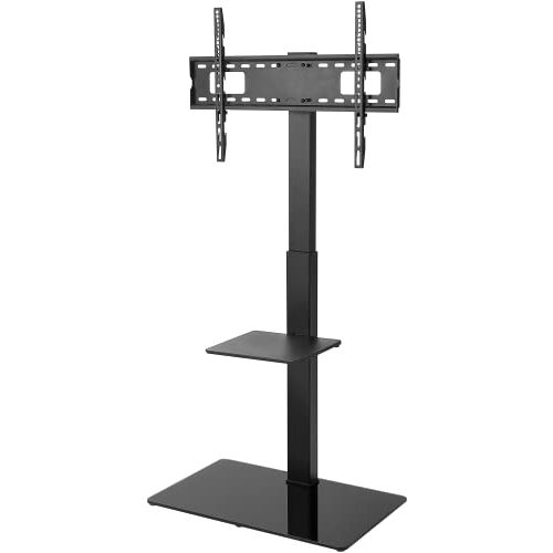 goobay 58526 TV standaard voor televisies en monitoren tussen 37 inch en 70 inch (94-180 cm), draaibaar en in hoogte verstelbaar, televisiestandaard voor flat tv en gebogen tv tot 40 kg, zwart