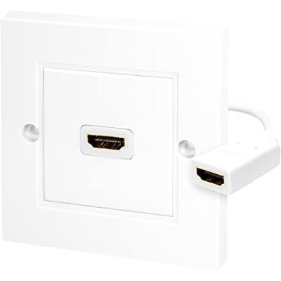 Logilink AH0014 HDMI-adapter WALL PLATE, HDMI 1 poort, wit Logilink AH0014 HDMI-adapter WALL PLATE, HDMI 1 poort, wit