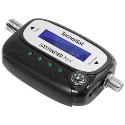 TechniSat SATFINDER MINI satellietfinder, satellietmeter voor optimale uitlijning van een satellietsysteem, geluidssignaal, lcd-display, kompas, gevoeligheidsdraaiknop, F-kabel TechniSat SATFINDER MINI satellietfinder, satellietmeter voor optimale uitlijning van een satellietsysteem, geluidssignaal, lcd-display, kompas, gevoeligheidsdraaiknop, F-kabel
