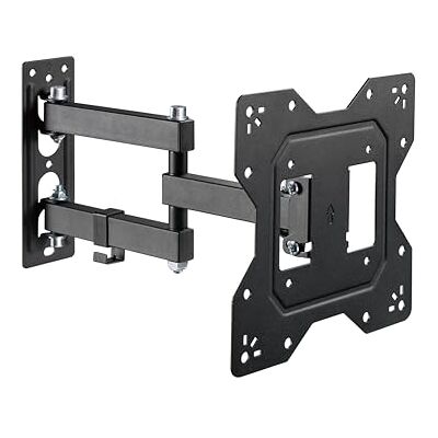 PureMounts TV muurbeugel, universeel kantelbare en draaibare muurbeugel met scharnierarm, max. VESA 200x200mm, voor 23-43 inch platte en gebogen tv-monitoren tot 30 kg zwart PureMounts TV muurbeugel, universeel kantelbare en draaibare muurbeugel met scharnierarm, max. VESA 200x200mm, voor 23-43 inch platte en gebogen tv-monitoren tot 30 kg zwart