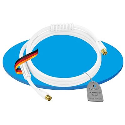 Sonero antennekabel IEC-stekker/IEC stekker met ferriet, 15,0 m, wit Sonero antennekabel IEC-stekker/IEC stekker met ferriet, 15,0 m, wit