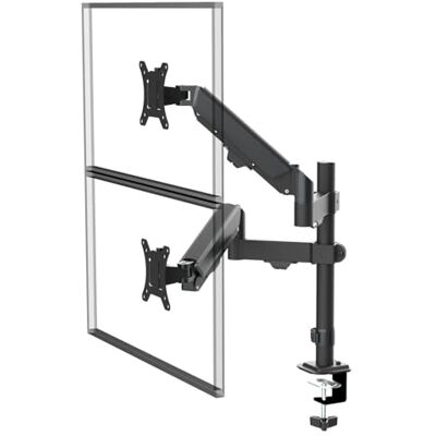 Maclean MC-136 Dubbele monitorhouder voor 17-32 inch monitoren met gasveer in hoogte verstelbaar, ergonomische draaibare monitorarm voor kantoor, thuiskantoor en gaming, zwart Maclean MC-136 Dubbele monitorhouder voor 17-32 inch monitoren met gasveer in hoogte verstelbaar, ergonomische draaibare monitorarm voor kantoor, thuiskantoor en gaming, zwart
