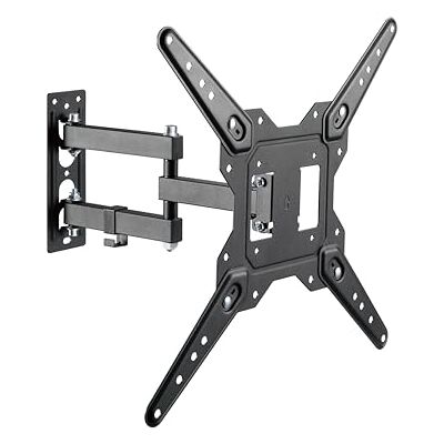 PureMounts TV muurbeugel, universeel kantelbare en draaibare wandhouder met scharnierarm, VESA max 400 x 400 mm, voor 23-55 inch platte en gebogen tv-monitoren tot 30 kg, zwart PureMounts TV muurbeugel, universeel kantelbare en draaibare wandhouder met scharnierarm, VESA max 400 x 400 mm, voor 23-55 inch platte en gebogen tv-monitoren tot 30 kg, zwart