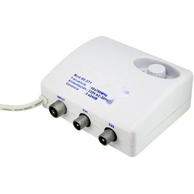 Glowster Interne tv-antenneversterker, 60 dB, compatibel met digitale en analoge signalen, optimaliseert de tv-ontvangst in gesloten ruimtes. Glowster Interne tv-antenneversterker, 60 dB, compatibel met digitale en analoge signalen, optimaliseert de tv-ontvangst in gesloten ruimtes.