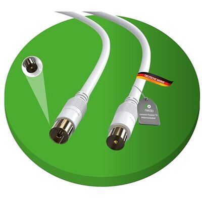 conecto SAT-antennekabel coaxkabel satellietkabel TV 3,00m dubbel afgeschermd IEC-stekker op IEC-aansluiting aansluiting voor HDTV, ontvanger, satelliet, DAB, radio, wit conecto SAT-antennekabel coaxkabel satellietkabel TV 3,00m dubbel afgeschermd IEC-stekker op IEC-aansluiting aansluiting voor HDTV, ontvanger, satelliet, DAB, radio, wit