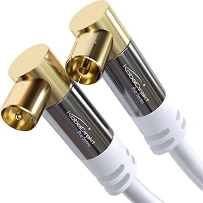 KabelDirekt – 4K Antennekabel – 1m, wit, 2× 90° Gebogen stekker/bus, voor DVB-C/DVB-T/DVB-S, wit KabelDirekt – 4K Antennekabel – 1m, wit, 2× 90° Gebogen stekker/bus, voor DVB-C/DVB-T/DVB-S, wit