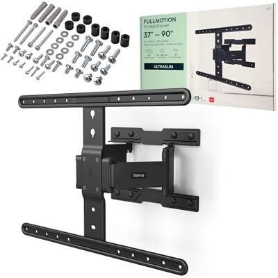 Hama TV muurbeugel zwenkbaar, kantelbaar, slim (TV muurbeugel 37-90 inch, VESA 200x200 tot VESA 600x400, tot 50kg, uittrekbare houder, lage wandafstand, met fischer-pluggen) zwart Hama TV muurbeugel zwenkbaar, kantelbaar, slim (TV muurbeugel 37-90 inch, VESA 200x200 tot VESA 600x400, tot 50kg, uittrekbare houder, lage wandafstand, met fischer-pluggen) zwart