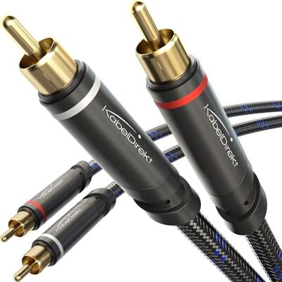 KabelDirekt – RCA kabel – 0,5m – 2×2, gevlochten Coaxkabel, subwoofer & home cinema, analoog & digitaal KabelDirekt – RCA kabel – 0,5m – 2×2, gevlochten Coaxkabel, subwoofer & home cinema, analoog & digitaal