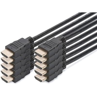 Digitus HDMI-kabel HDMI 2.0-2m 10 stuks met Ethernetkanaal UHD 4K 60Hz compatibel met tv, projector, monitor vergulde contacten zwart Digitus HDMI-kabel HDMI 2.0-2m 10 stuks met Ethernetkanaal UHD 4K 60Hz compatibel met tv, projector, monitor vergulde contacten zwart