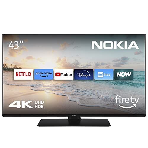 Nokia 43 Zoll (108 cm) 4K UHD Fernseher integriertem Fire TV (WLAN, HDR, Triple Tuner DVB-C/S2/T2, Netflix, Prime Video, YouTube, Disney+) UN43AV310 2023