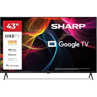 Sharp 43HL4365E Google TV, 43 inch UHD, Frameless, 60Hz, HDR10, Dolby Vision HDR, Google Assistant met microfoon, Chromecast, Bluetooth, Dolby Atmos 2 x 10 W, HDMI 2.1 x4, USBx2, zwart Sharp 43HL4365E Google TV, 43 inch UHD, Frameless, 60Hz, HDR10, Dolby Vision HDR, Google Assistant met microfoon, Chromecast, Bluetooth, Dolby Atmos 2 x 10 W, HDMI 2.1 x4, USBx2, zwart