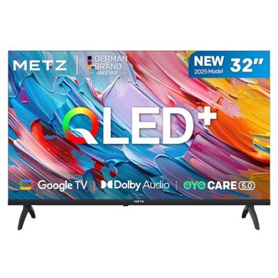 Metz QLED TV 32 inch (80 cm) Smart LED Television Google Tele HDR 10 Dolby Audio Bluetooth 5,1 EyeCare Tuner DVB-T/-T2/-C/-S/-S2 CI+ (2025 model, zwart 32MQF7000Z) Metz QLED TV 32 inch (80 cm) Smart LED Television Google Tele HDR 10 Dolby Audio Bluetooth 5,1 EyeCare Tuner DVB-T/-T2/-C/-S/-S2 CI+ (2025 model, zwart 32MQF7000Z)