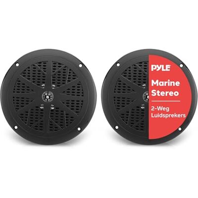 Pyle Dual Marine Speakers 2-Weg Waterdichte en Weerbestendige Buiten Audio Stereo Geluidssysteem met 120 Watt Vermogen, Polyproen Conus en Stoffen Omlijsting 1 Paar 16,51 cm- Zwart Pyle Dual Marine Speakers 2-Weg Waterdichte en Weerbestendige Buiten Audio Stereo Geluidssysteem met 120 Watt Vermogen, Polyproen Conus en Stoffen Omlijsting 1 Paar 16,51 cm- Zwart