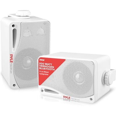 Pyle Bluetooth Luidsprekers Draadloze Bluetooth Speakers- Waterdichte 3-Weg Actieve Luidspreker -Geschikt voor Patio en Binnengebruik Wit Pyle Bluetooth Luidsprekers Draadloze Bluetooth Speakers- Waterdichte 3-Weg Actieve Luidspreker -Geschikt voor Patio en Binnengebruik Wit