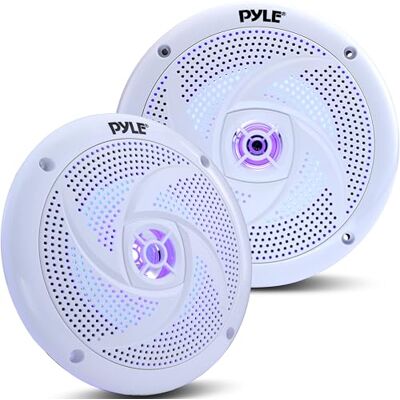 Pyle Marine Luidsprekers – 2-weg Waterdicht en Weerbestendig Speakers- Buitenluidsprekers – Luidsprekers voor Boten Stereosysteem met LED-lampen-100 Watt 1 Paar Wit Pyle Marine Luidsprekers – 2-weg Waterdicht en Weerbestendig Speakers- Buitenluidsprekers – Luidsprekers voor Boten Stereosysteem met LED-lampen-100 Watt 1 Paar Wit