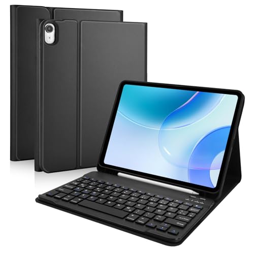 SZO iPad hoes van de 10e generatie met toetsenbord, toetsenbordhoes voor iPad 10,9 inch 2023, zwart