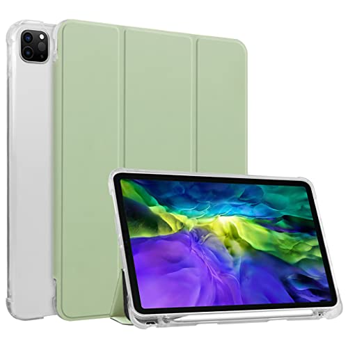 Lynerun Beschermhoesje voor iPad Pro 11 inch 2021/2020/2018 (3e generatie/2e generatie/1e generatie) met penhouder, dunne beschermhoes met zacht transparant