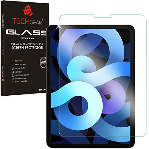 TECHGEAR iPad Air 5/4, 5e / 4e generatie GLASS-editie, schermbeschermer van gehard glas [9H hardheid] [HD-helderheid] [krasbestendig] [Geen belletje] Ontworpen voor iPad Air 10,9" 2022/2020