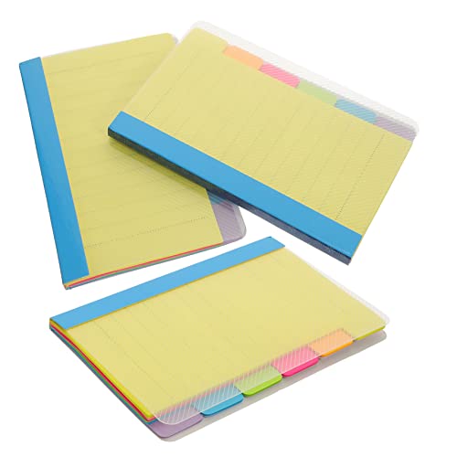 NUOBESTY 3 Notebook Kraft Notebooks Gekleurde Stickers Geel Juridische Pad Afspraak Planner Boek Afspraak Organisatoren Notebook Boodschappenlijst Schoolpagina Markers Schrijfblokken