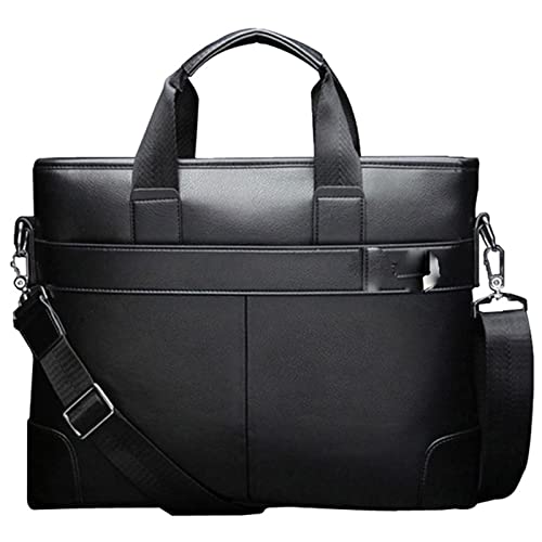 VOSMII Aktetas Mannen Designer Tas Aktetas Lederen Tas Kantoor Mannen Zakelijke Tassen Document Organizer Schouder Laptop Aktetas Voor, 1 kleur, Eén maat