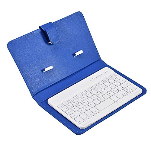 Queen.Y Bluetooth-Toetsenbordhoes Flip Lederen Hoes Bluetooth-Toetsenbordhoes Pu Beschermhoes Met Beugel Voor 7 Inch Ultradun Bluetooth-Toetsenbord (Blauw)