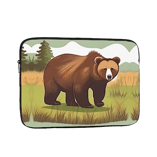 Siulas Bruine beer wandelen laptop case, laptop hoes, laptop cover, laptop tas beschermende notebook case aktetas 10 inch 12 inch 13 inch 15 inch 17 inch