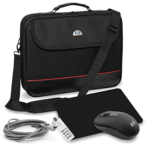 PEDEA Notebook Case "Trendline" Starter Kit voor notebooks met displaymaten tot 20,1 inch (51cm) incl. draadloze muis, muispad en notebookslot, zwart