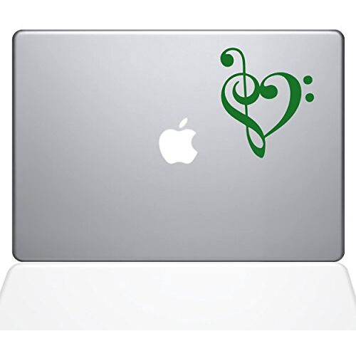 The Decal Guru 1947-MAC-15P-LG Muziek Hart Decal Vinyl Sticker, 15 inch MacBook Pro (2015 & Ouder), Groen