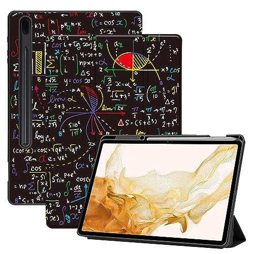 AiGoZhe Case Fits Samsung Galaxy Tab S8+ /S8 Plus 2022 12.4 inch with S Pen Holder, Soft TPU Shell Shockproof Cover with Sleep/Wake for Galaxy Tab S7 FE 2021/S7+/S7 Plus 2020, Mathematical Formula 19