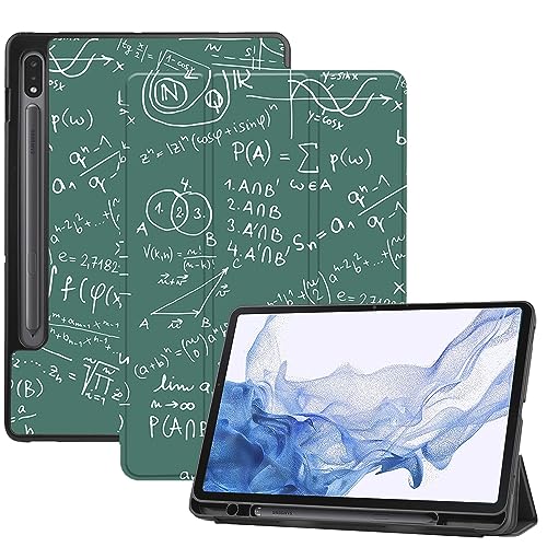 AiGoZhe Case Fits Samsung Galaxy Tab S8 2022 11 inch (SM-X700/X706) with S Pen Holder & Sleep/Wake, Soft TPU Shell Shockproof Cover for Galaxy Tab S7 2020 (SM-T870/T875/T876), Mathematical Formula 1