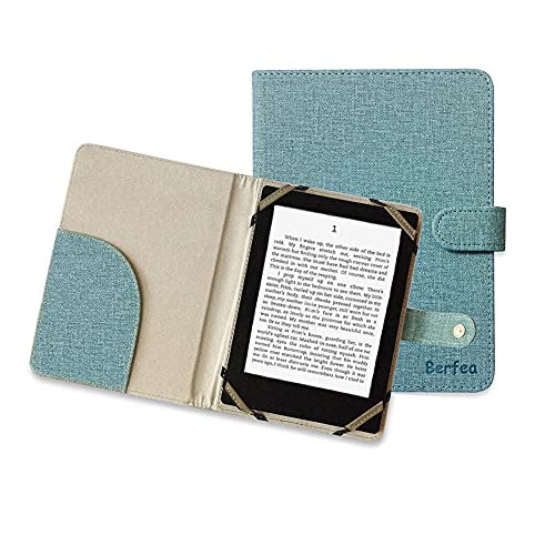 Berfea Universele hoes voor 6,8 inch eReader Cover voor Sony Tolino Kobo Nia BQ Ebook Reader (6,8 inch, blauw)