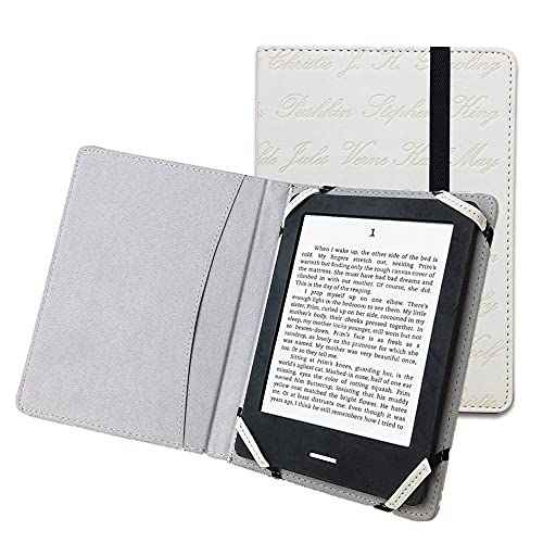 EnjoyUnique Universele Case Cover voor 6 inch Ereader voor kobo Kindle Sony Pocketook Tolino Ereader reliëf met auteur naam