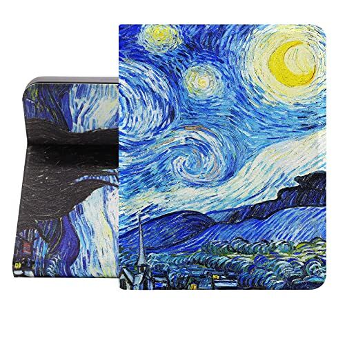 Berkin Arts iPad 7/8/9e generatie hoesje/iPad Air 3e generatie hoesje (10,5 inch) hoesje 2019/2020/2021 folio premium lederen hoes post-impressionisme blauw lichtgewicht (The Starry Night van Van