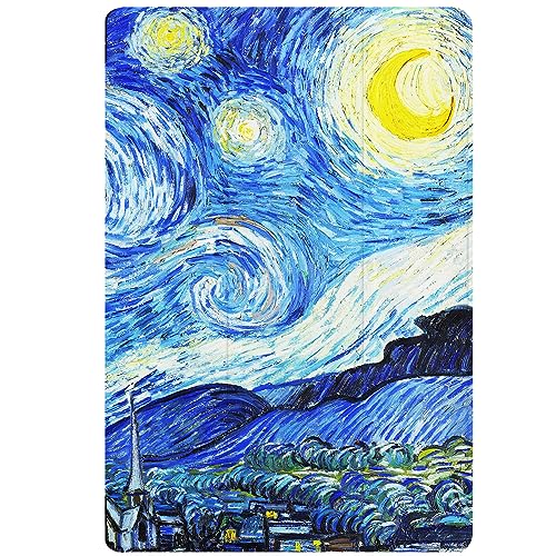 Berkin Arts Samsung Galaxy Compatibel met Tab A 8.4" Case Model SM-T307 Tri-Fold Stand Cover Post-Impressionisme Blauw Lichtgewicht (The Starry Night van Van Gogh)