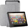 Foluu voor de gloednieuwe Kindle Fire HD 8 2022 Release Case, slank lichtgewicht met drievoudige standaard, slimme PU-hoes voor de gloednieuwe Kindle Fire HD 8 2022 (grijs)