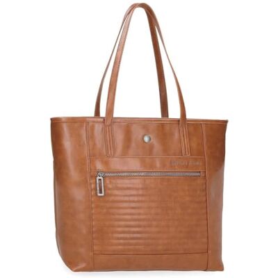 Pepe Jeans Biker laptoptas, 39,6 cm (15,6 inch), bruin, 34 x 32 x 14 cm, polyester met kunstlederen details van Joumma Bags, Bruin, Eén maat, draagtas Pepe Jeans Biker laptoptas, 39,6 cm (15,6 inch), bruin, 34 x 32 x 14 cm, polyester met kunstlederen details van Joumma Bags, Bruin, Eén maat, draagtas