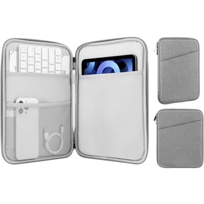 MoKo Tablethoes van 9-11 inch, geschikt voor iPad air 5 10,9" 2022, iPad Pro 11 M2 2022-2018, iPad 10th 10.9 2022, iPad Air 4 10.9, Tab S8/A7, beschermende draagtas met zak, lichtgrijs MoKo Tablethoes van 9-11 inch, geschikt voor iPad air 5 10,9" 2022, iPad Pro 11 M2 2022-2018, iPad 10th 10.9 2022, iPad Air 4 10.9, Tab S8/A7, beschermende draagtas met zak, lichtgrijs