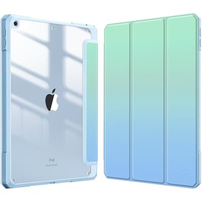 FINTIE Hybride hoes compatibel met iPad 9e / 8e / 7e generatie (2021/2020/2019 release) 10.2" Schokbestendige hoes met transparante achterkant met potloodhouder, automatisch waken/slapen, Seaside FINTIE Hybride hoes compatibel met iPad 9e / 8e / 7e generatie (2021/2020/2019 release) 10.2" Schokbestendige hoes met transparante achterkant met potloodhouder, automatisch waken/slapen, Seaside