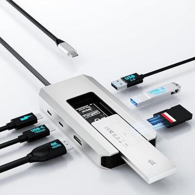 WAVLINK USB-C Hub, 10 Gbps USB-C Hub met M.2 PCIe/SATA SSD-poort, HDMI, 100 W PD, USB-A & C 3.2/2.0, SD & TF, compatibel met MacBook/Chromebook/Dell/HP/Lenovo WAVLINK USB-C Hub, 10 Gbps USB-C Hub met M.2 PCIe/SATA SSD-poort, HDMI, 100 W PD, USB-A & C 3.2/2.0, SD & TF, compatibel met MacBook/Chromebook/Dell/HP/Lenovo