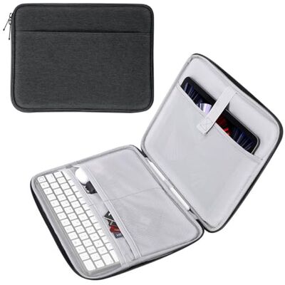 MoKo 9-11 Inch Tablet Sleeve, Protective Carrying Bag with Two Compartments Fits New iPad Air/Pro 11 inch 2024, iPad Air 5/4th 10.9, iPad 9/8/7th 10.2, iPad 10th 10.9, Tab S8/S9 11, Black & Gray MoKo 9-11 Inch Tablet Sleeve, Protective Carrying Bag with Two Compartments Fits New iPad Air/Pro 11 inch 2024, iPad Air 5/4th 10.9, iPad 9/8/7th 10.2, iPad 10th 10.9, Tab S8/S9 11, Black & Gray