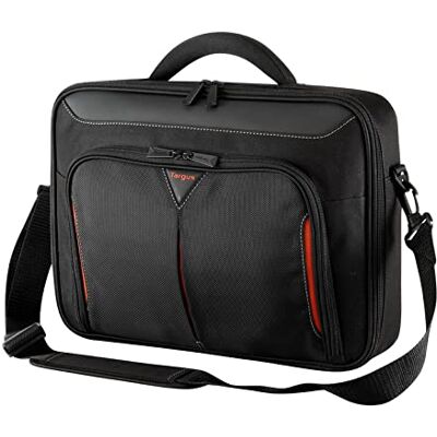 Targus Laptoptas, geschikt voor laptops tot 18 inch, klassiek clamshell-ontwerp, versterkte hoes met schouderriem en gevoerd handvat zwart/rood (CN418EU) Targus Laptoptas, geschikt voor laptops tot 18 inch, klassiek clamshell-ontwerp, versterkte hoes met schouderriem en gevoerd handvat zwart/rood (CN418EU)