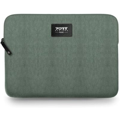 Port Designs Milano II Laptophoes 16 inch van fluweel met gewatteerde bescherming, blauw (groen, 13-14 inch) Port Designs Milano II Laptophoes 16 inch van fluweel met gewatteerde bescherming, blauw (groen, 13-14 inch)