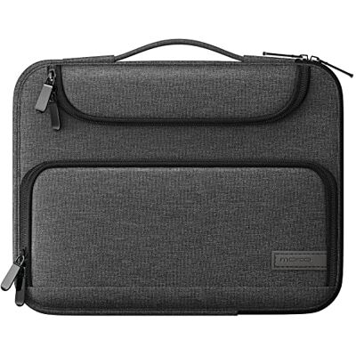 MoKo Hoes voor tablet van 9-11 inch, geschikt voor iPad air 5 10,9" 2022, iPad Pro 11 M2 2022-2018, iPad 9/8/7e generatie 10,2, Tab S8 11", waterdichte polyester tas met dubbele vakken, intrekbare handgreep, zwart en grijs MoKo Hoes voor tablet van 9-11 inch, geschikt voor iPad air 5 10,9" 2022, iPad Pro 11 M2 2022-2018, iPad 9/8/7e generatie 10,2, Tab S8 11", waterdichte polyester tas met dubbele vakken, intrekbare handgreep, zwart en grijs