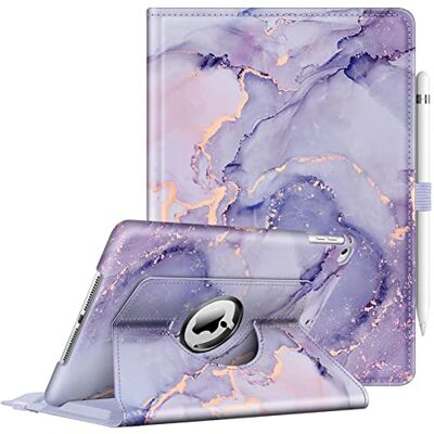 FINTIE Hoes voor 9.7 inch iPad 2018 (6e generatie), iPad 2017 (5e generatie), iPad Air 2, iPad Air 360 graden verstelbare beschermhoes met standaardfunctie, Auto Sleep/Wake, lila marmer FINTIE Hoes voor 9.7 inch iPad 2018 (6e generatie), iPad 2017 (5e generatie), iPad Air 2, iPad Air 360 graden verstelbare beschermhoes met standaardfunctie, Auto Sleep/Wake, lila marmer