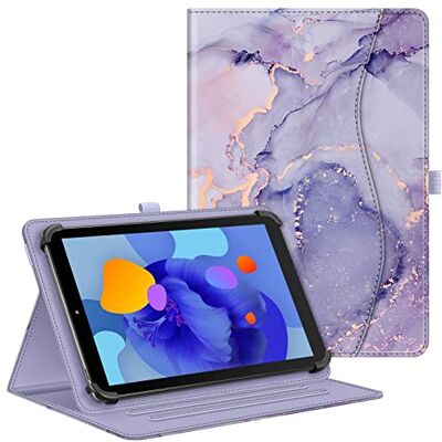 FINTIE Universele hoes voor 10,1 inch tablet, meerhoekig, foliohoes met zak, elastische clip voor alle tablets van 9-10 inch, compatibel met Samsung/Lenovo/Huawei/TECLAST/Fusion 5, lila marmer FINTIE Universele hoes voor 10,1 inch tablet, meerhoekig, foliohoes met zak, elastische clip voor alle tablets van 9-10 inch, compatibel met Samsung/Lenovo/Huawei/TECLAST/Fusion 5, lila marmer