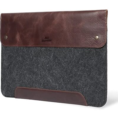 MegaGear Laptoptas voor 33,8 cm (13,3 Inch) Macbook (Van Echt Leer en Fleece), Bruin MegaGear Laptoptas voor 33,8 cm (13,3 Inch) Macbook (Van Echt Leer en Fleece), Bruin