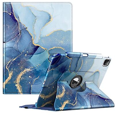 FINTIE Hoes voor iPad Pro 12.9 2021 5e Generatie/iPad Pro 12.9 4e Gen 2020/3e Gen 2018 360 Graden Verstelbare Beschermhoes Case Cover met Potloodhouder, Auto Sleep/Wake, (Z-Marmer Blauw) FINTIE Hoes voor iPad Pro 12.9 2021 5e Generatie/iPad Pro 12.9 4e Gen 2020/3e Gen 2018 360 Graden Verstelbare Beschermhoes Case Cover met Potloodhouder, Auto Sleep/Wake, (Z-Marmer Blauw)