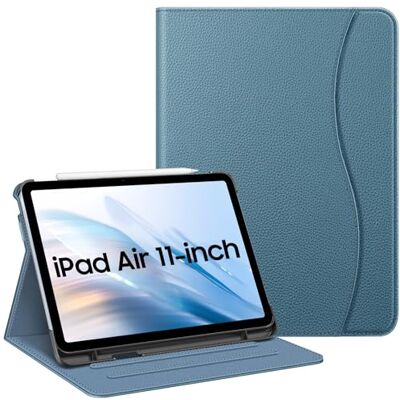 FINTIE Hoesje voor iPad Air 5e generatie (2022) / iPad Air 4e generatie (2020) 10,9 inch, beschermhoes met meerdere kijkhoeken met potloodhouder en zak, automatisch slapen/waken, oceaanblauw FINTIE Hoesje voor iPad Air 5e generatie (2022) / iPad Air 4e generatie (2020) 10,9 inch, beschermhoes met meerdere kijkhoeken met potloodhouder en zak, automatisch slapen/waken, oceaanblauw