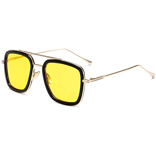 YYUFTTG Heren zonnebril Luxe mode zonnebril for vrouwen mannen vierkante zonnebril retro mannetje (Color : 3)